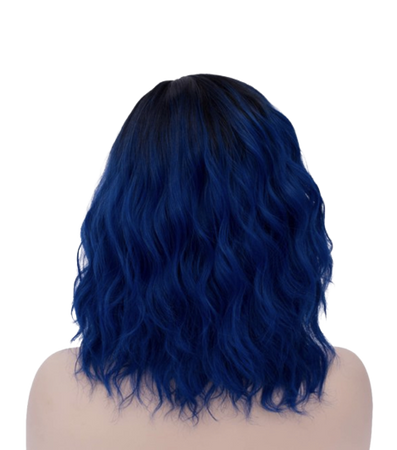 black blue wig