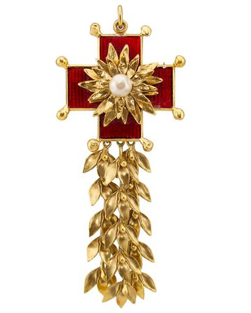 Red and Gold Maltese Cross Pin/Pendant – Vintage Couture