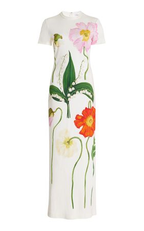 Floral-Printed Jersey Maxi Dress By Oscar De La Renta | Moda Operandi