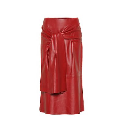 Renne leather midi skirt