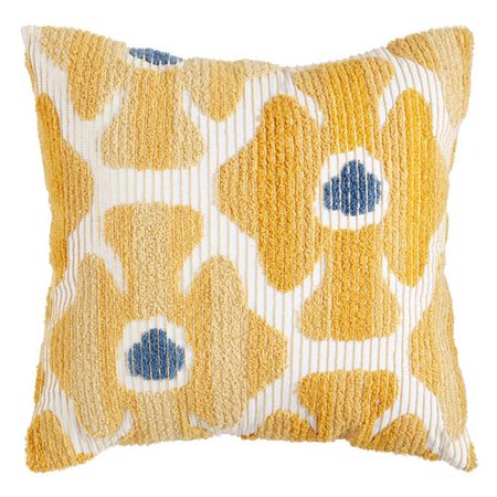 Textured Mod Floral Yellow Pillow | Pier 1