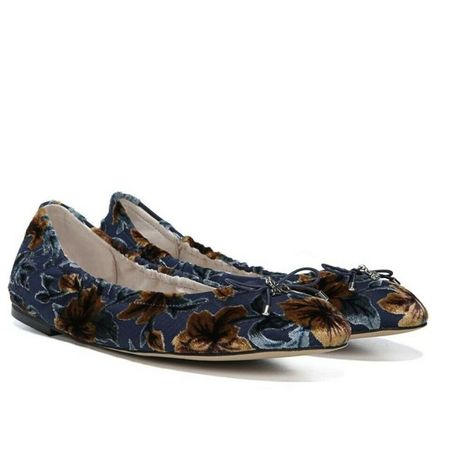 Tory Burch Blue Dahlia/gold Cosmic Metallic Flats Shoes