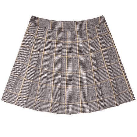 brown grey and yellow skirt