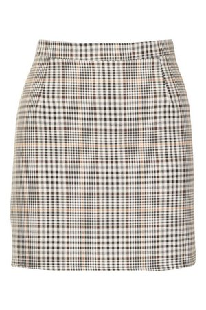 Tonal Check A Line Mini Skirt | Boohoo