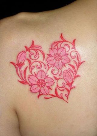 heart blossom cherry 🌸 tattoo