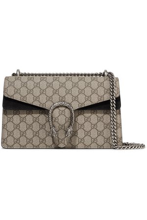 Gucci | Dionysus small printed coated-canvas and suede shoulder bag | NET-A-PORTER.COM