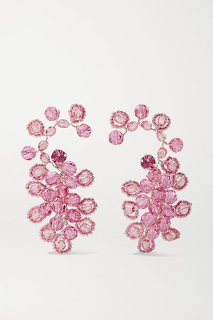 Pink Silver-tone and crystal earrings | Magda Butrym | NET-A-PORTER