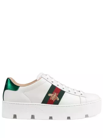 Shop Gucci Ace embroidered platform sneaker with Express Delivery - FARFETCH