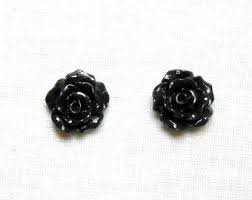 black rose earrings - Google Search