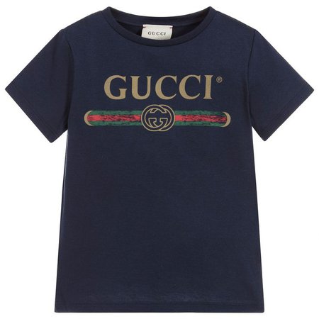 Gucci logo navy blue tee