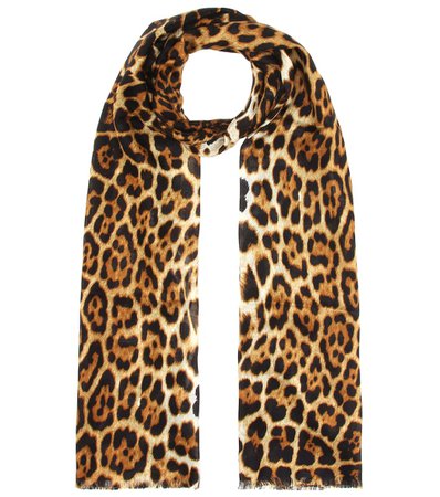 Saint Laurent - Leopard print silk scarf | Mytheresa