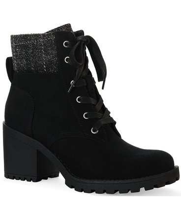 Sun + Stone Romina Lace-up Hiker Booties, Created for Macy's & Reviews - Booties - Shoes - Macy's