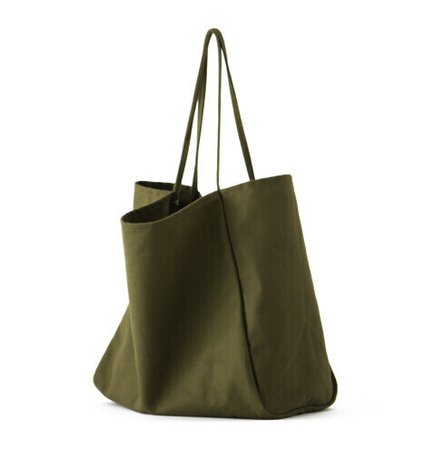 olive green large canvas tote bag