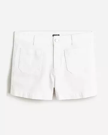 J.Crew: Patch-pocket Denim Short In White For Women