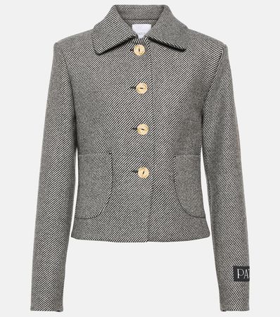 Cropped Wool Jacket in Grey - Patou | Mytheresa