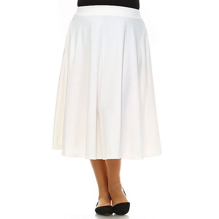 White Mark Tasmin Womens Stretch Midi Flared Skirt-Plus - JCPenney