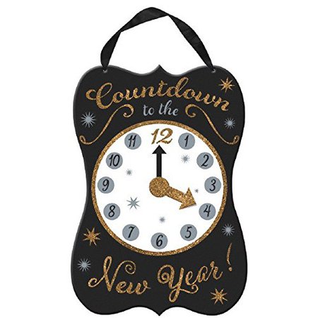 Amazon.com: amscan Happy New Year Countdown Clock Hanging Sign | Party Decoration: Toys & Games