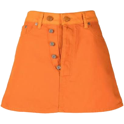 orange denim skirt