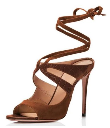 brown strappy heels