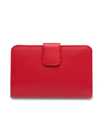 Prada logo-plaque folding wallet red 1ML225QWA - Farfetch