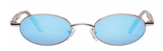 le specs sorcerer gold blue sunglasses