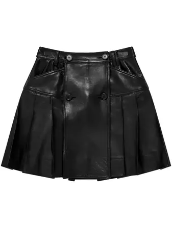 Simone Rocha Pleated Leather Miniskirt - Farfetch