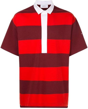 Ports V oversized striped polo shirt
