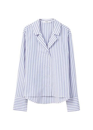 MANGO Double-breasted striped shirt