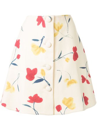 Oscar De La Renta Floral-Print Mini Skirt Ss20 | Farfetch.com
