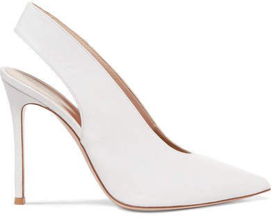 100 Leather Slingback Pumps - White