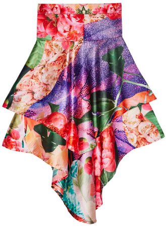 Camille Defago Floral Jellyfish Layered Skirt