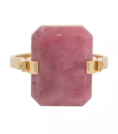 Aliita - Deco Sandwich 9kt gold ring with agate and rhodonite | Mytheresa