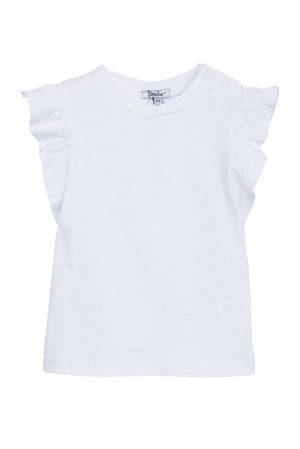 Frenchie Mini Couture | White Ruffle Sleeve Tee (Baby, Toddler, Little Girls, & Big Girls) | Nordstrom Rack