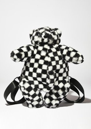 Delia’s Teddy Bear Backpack - Checkered Black White | Dolls Kill