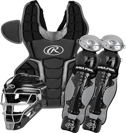 Amazon.com : Rawlings | Renegade Series Baseball Catcher's Set | NOCSAE Certified | Intermediate Ages 12-15 | Black/Silver : Sports & Outdoors