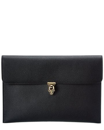*clipped by @luci-her* Alexander McQueen Skull Envelope Leather 554197 Bpt0g Clutch