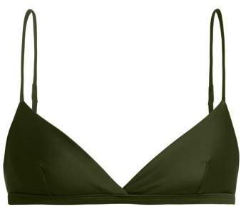Matteau - The Tri Crop Bikini Top - Womens - Dark Green