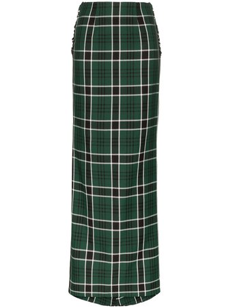 Rosie Assoulin Bow-embellished Checked Maxi Skirt | Farfetch.com