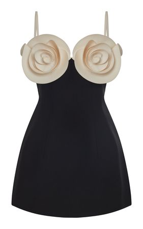 Floral-Detailed Wool-Blend Mini Dress By Valentino | Moda Operandi