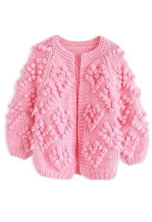 Knit Your Love Cardigan in Hot Pink For Kids - Retro, Indie and Unique Fashion