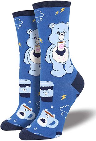 Amazon.com: Socksmith Womens More Coffee Less Grumpy Care Bears Novelty Crew Socks, Blue: Shoes