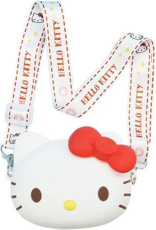 Kawaii Kitty Crossbody bag with Adjustable Shoulder Strap, Handbag with Zipper, Badge Wallet with Lanyard, Wallet Purse Shoulder Bag Coin Pouch Accessories Money Bag for Students Teens Girls Boys : Sports & Outdoors