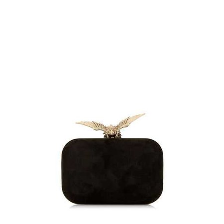Black Suede Clutch Bag with Gold Bird Clasp | CLOUD | Autumn Winter 18 | JIMMY CHOO