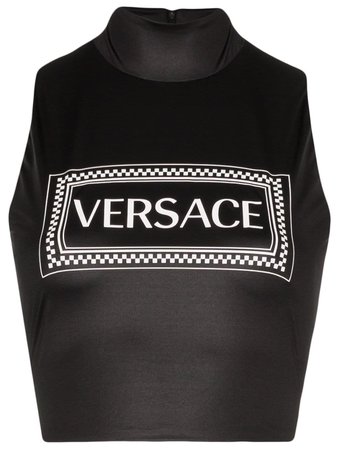 Versace Top Corto Con Logo Estampado - Farfetch