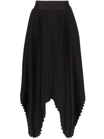Black Hyke Pleated Handkerchief Hem Midi Skirt | Farfetch.com