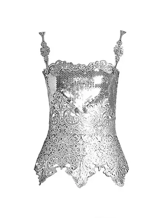 Shop Paco Rabanne Embroidered Sequin Corset Top | Saks Fifth Avenue
