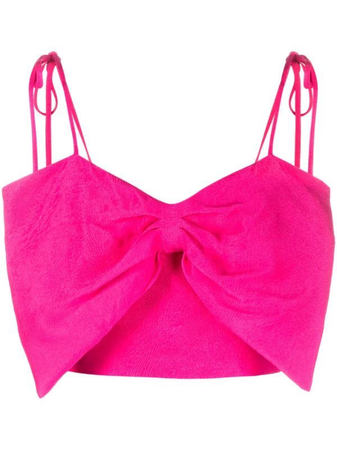 Bow Detailed Crop Top Pink