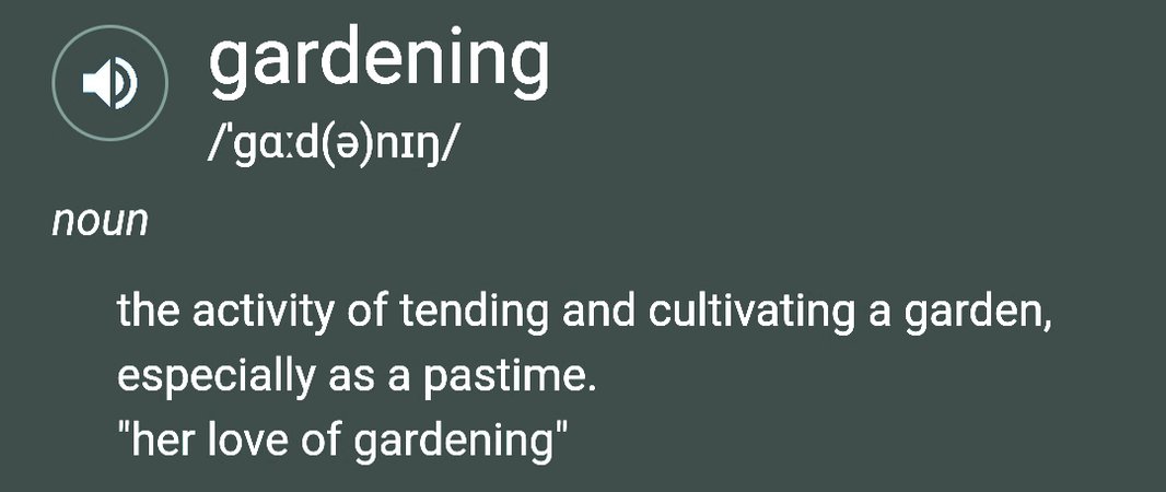 Gardening definition
