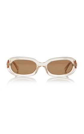 POMS Retta Oval-Frame Tortoiseshell Acetate Sunglasses