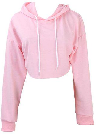 Gogolan Women's Long Sleeve Solid Sweatshirt Crop Top Hoodies at Amazon Women’s Clothing store:
